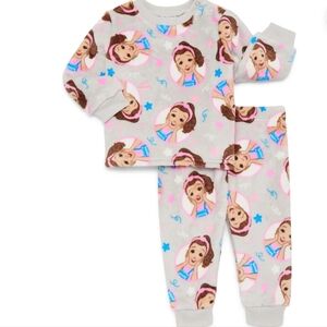 T Ms. Rachel Baby Girls Printed Crewneck Sweatshirt and Jogger Pants Set 2-Piece